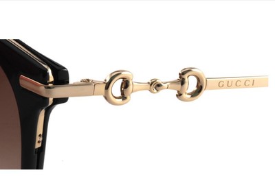 GUCCI GUCCI GG1015SK-004-56 BLACK GOLD SUNGLASSES