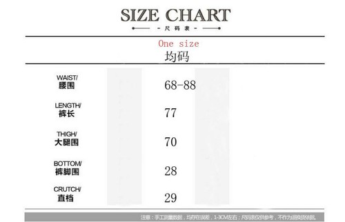 Korean Size Chart Pants