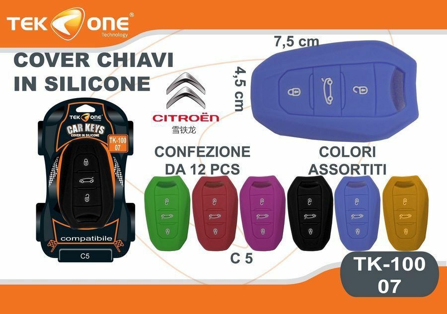 12 Pz Cover Guscio Silicone Chiave Telecomando Citroen C5 07 hsb