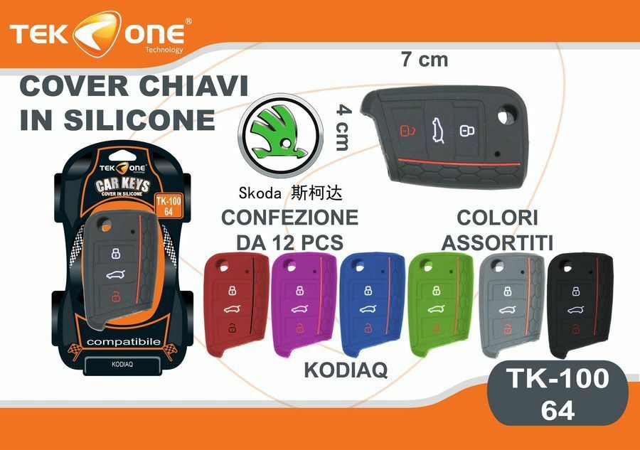 12Pz Cover Guscio Silicone Chiave Telecomando Skoda Kodiaq 64 hsb