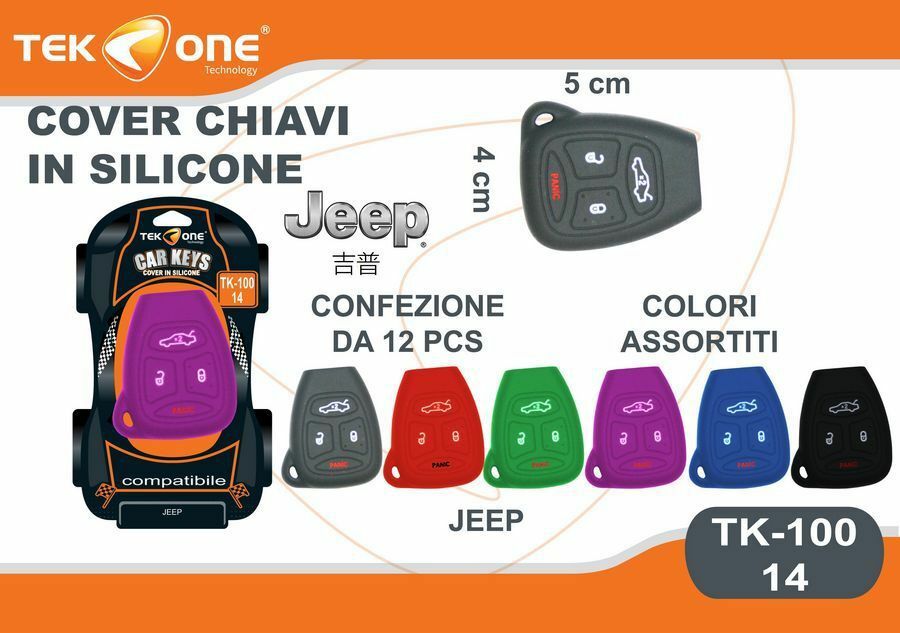 12 Pz Cover Guscio Silicone Chiave Telecomando Jeep 14 hsb