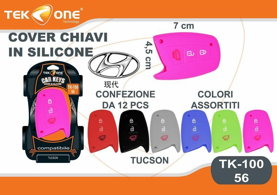 12 Pz Cover Guscio Silicone Chiave Telecomando Hyundai Tucson 56 hsb