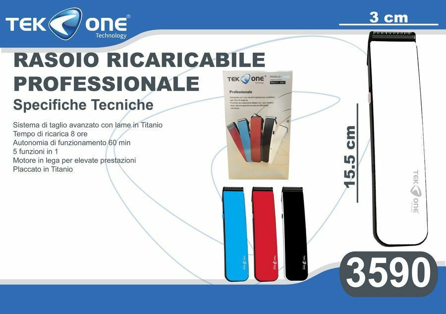 Rasoio Ricaricabile TeKone 3590 5in1 Taglia Capelli Barba Peli Naso Orecchie hsb