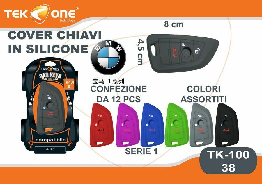 12 Pz Cover Guscio Silicone Chiave Telecomando BMW Serie 1 38 hsb