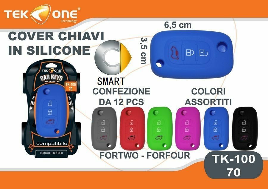 12Pz Cover Guscio Silicone Chiave Telecomando Smart Fortwo ForFour 70 hsb