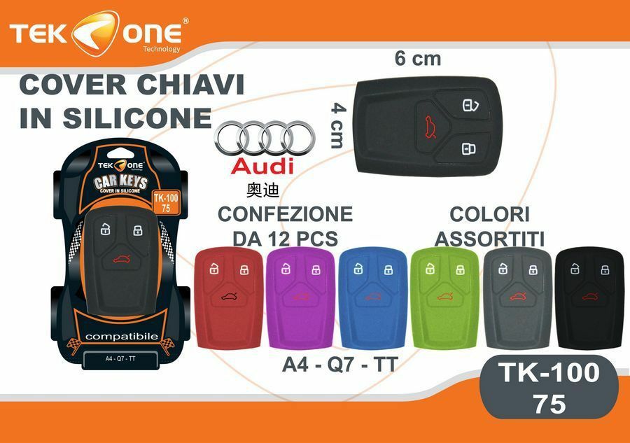 12Pz Cover Guscio Silicone Chiave Telecomando Audi A4 Q7 TT 75 hsb