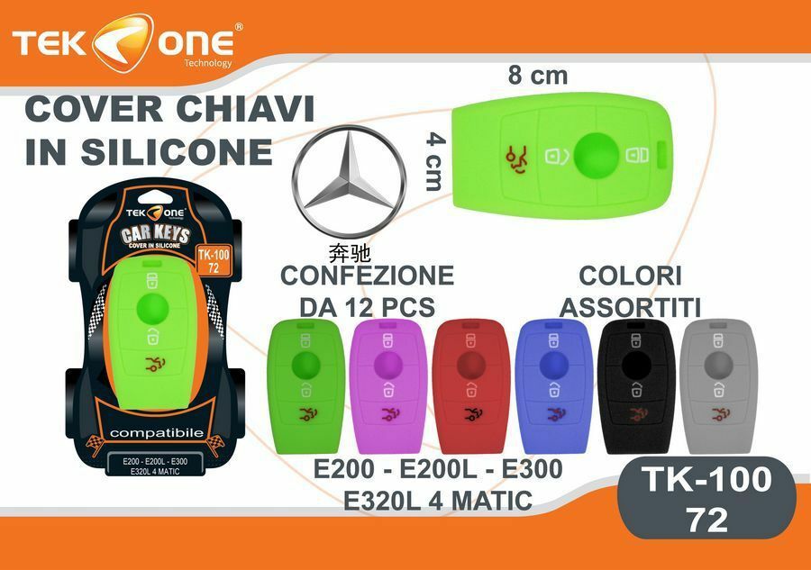 12Pz Cover Guscio Silicone Chiave Telecomando Mercedes E200 E300 E320L 72 hsb