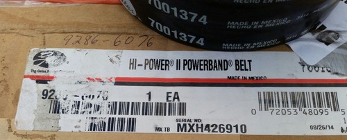 Gates 7001374 Hi-Power II Powerband Belt 9286-6076 Triple Wide Belt