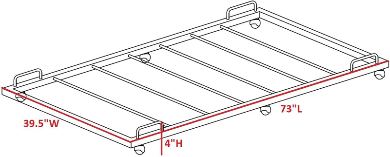 - Morley Black Metal Roll-Out Twin Trundle Bed Frame