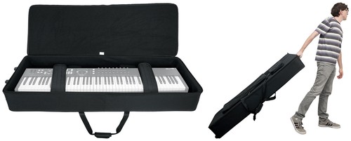 Rockville Rolling Bag Keyboard Case w/Wheels+Handle For Korg Pa4X-76 Oriental