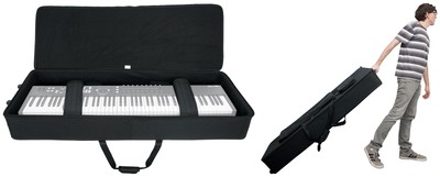 Rockville Rolling Bag Keyboard Case w/Wheels+Trolley Handle For DEXIBELL VIVO S3