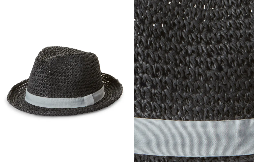 

NORDSTROM Складная складная шляпа-ведро Fedora серо-черного цвета с ремешком  NWT, Серый