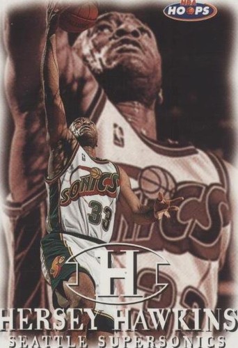 HERSEY HAWKINS NBA SuperSonics Auto Autographed Signed 3x5