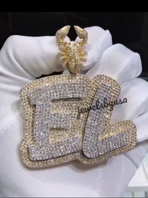 Pre-owned Nsg Rapper Jewelry For Men's Vvs Moissanite Customized Pendant 925 Silver In White