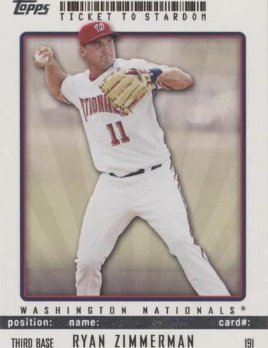 2009 Topps Ticket To Stardom - Ryan Zimmerman #191