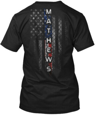 Mathews Family American Flag T-Shirt Made in the USA Size S to 5XL