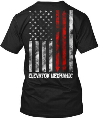 American Elevator Mechanic T-Shirt Made in the USA Size S to 5XL