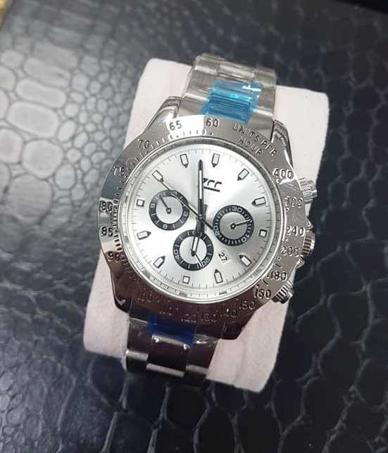 Orologio Polso Zcc Uomo Quarzo Cronografo Elegante Data Silver Fondo Silver lac