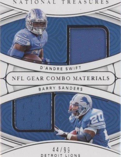2021 Panini National Treasures Barry Sanders D'Andre Swift #CM-DA