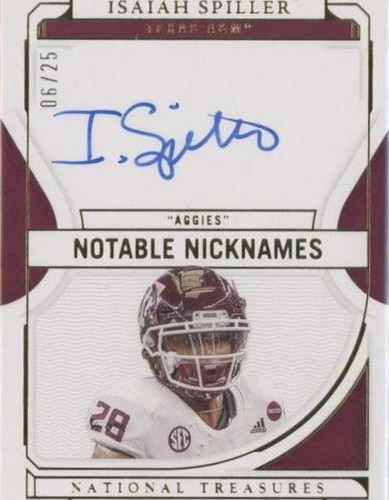 2022 Panini National Treasures Collegiate Isaiah Spiller #NN-ISP