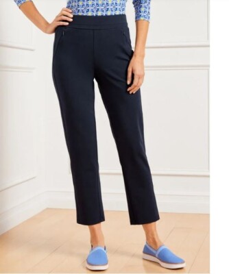 T by Talbots Plus INDIGO BLUE EVERYDAY STRETCH STRAIGHT LEG ANKLE PANTS 1X
