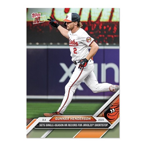 Gunnar Henderson Orioles Shortstop HR Record 2024 MLB TOPPS