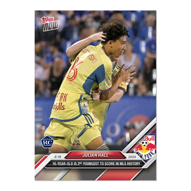 2024 Topps Now MLS 83 JULIAN HALL NEW YORK RED BULLS ROOKIE