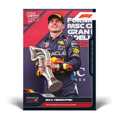 2024 Topps Now F1 14 MAX VERSTAPPEN RED BULL 3RD STRAIGHT IMOLA WIN  PRESALE
