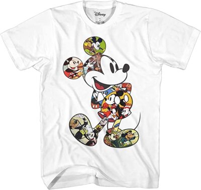 Disney Mickey Mouse ''Vintage Scene Me'' T-Shirt for Men (White) 191685489188