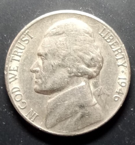 1946年 Jefferson nickel error 1946 Jefferson Nickel Error No Mint Mark, Classic Jefferson