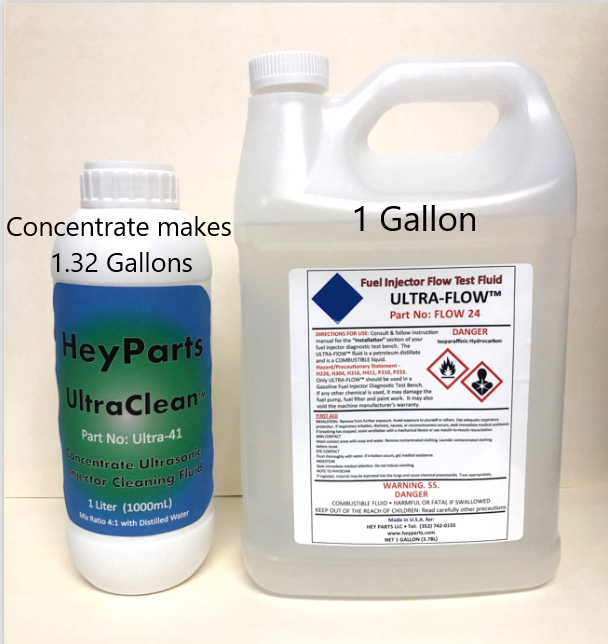 Fuel Injector Calibration & Testing Fluid includes Cleaning solution 4 Gas Only