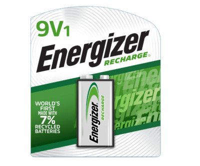 Energizer Recharge 9 Volt Battery (1 Pack), Rechargeable 9V Battery