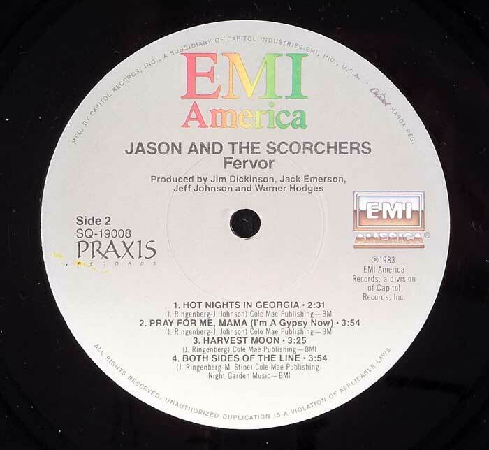 Unused JASON & THE SCORCHERS "Fervor" 1983 Vinyl Mini-LP