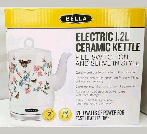 NIB Bella Electric Kettle 1.2L Butterfly Meadow Electric Ceramic Kettle