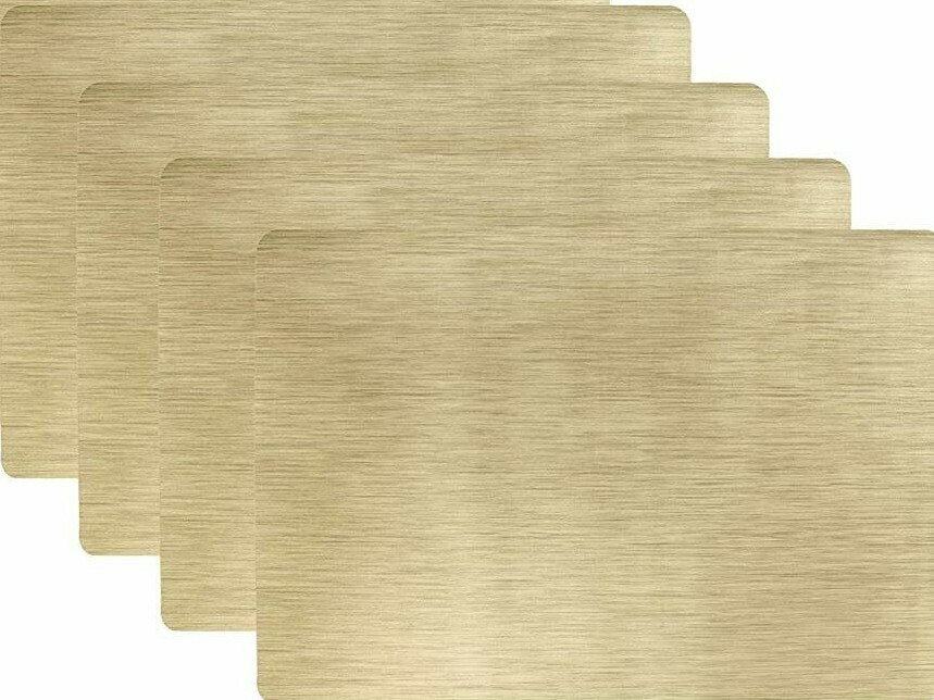 19 in. x 13 in. Bronze Metallic Stitched PVC Placemats (Set of 12) 19 in. x 13 in. Bronze Metallic Stitched PVC Placemats (Set of 12)