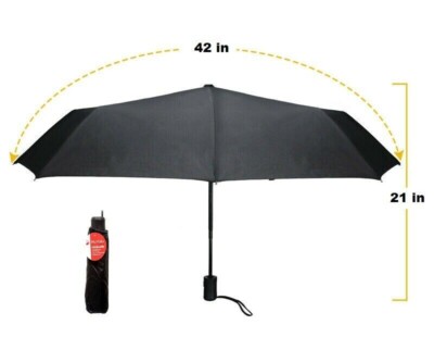 42'' Large Umbrella Men/Women Three Folding Anti-UV Windproof Big Rain Umbrella