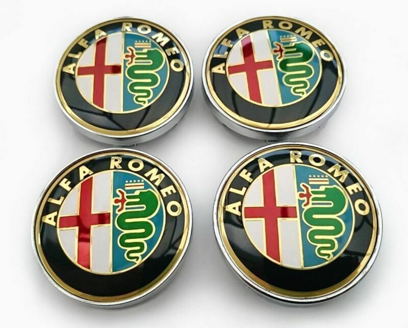 4x 60mm Alfa Romeo Nabendeckel Felgendeckel Radkappen