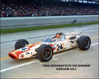 1966 Indy 500 Winner Graham Hill Racing Photo 8X10