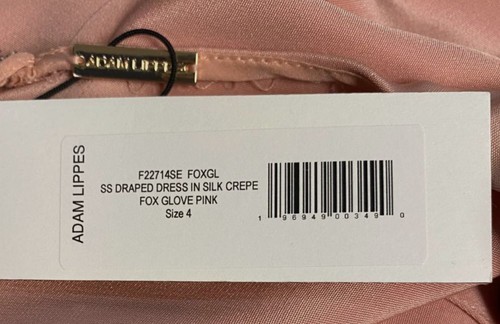 Pre-owned Adam Lippes $1590  Women's Pink Draped Crepe Silk Midi Dress Size 4
