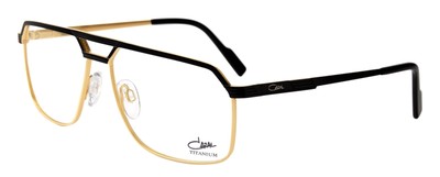 Pre-owned Cazal 7084-e-001 Geometric Black Gold Frame Clear Lens