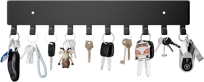 Key Hooks with 10 Hooks, Wall Mounted Key Holder for Hallway, ...