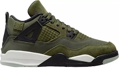 Little Kids Jordan 4 Retro SE Craft Mdm Оливковый/Бледно-ванильный (FB9929 200)