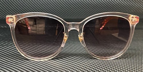 Pre-owned Gucci Gg1180sk 005 Pink Transparent Violet Women's 56 Mm Xl Size Sunglasses In Purple