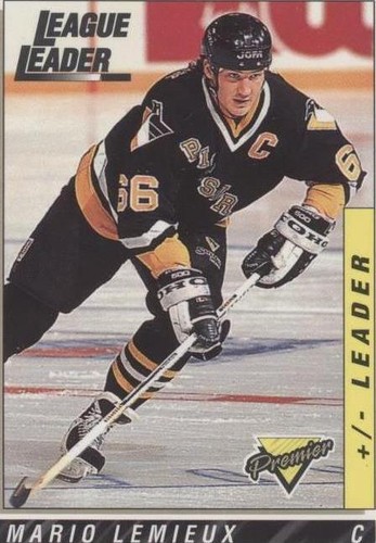 Mario Lemieux Plus/Minus Leader 1993 Topps Premier Gold Hockey