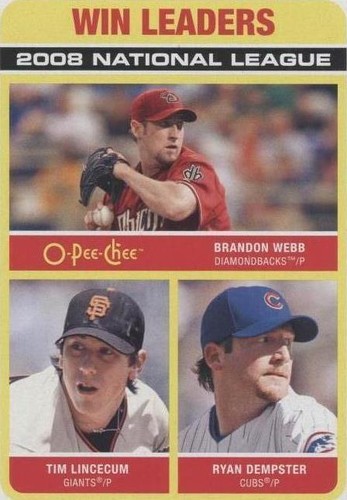2009 O-Pee-Chee - Brandon Webb Ryan Dempster Tim Lincecum #540
