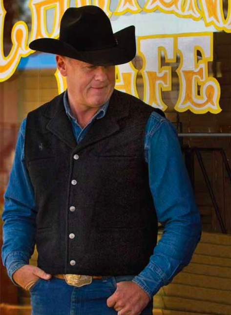 Wyoming Traders Mens Buckaroo Wool Button Up Ranch Wear Cowboy Vest