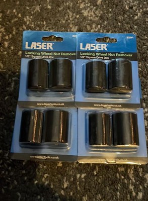 Laser Tools Locking Wheel Nut Remover 2pc  1/2'' Remove Wheel Nuts When No Key