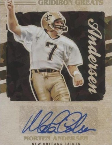 【サイン入り】BLACK AND BLUE Morten Andersen 2024 Panini Mosaic #294 Morten Andersen Reactive Blue Hall