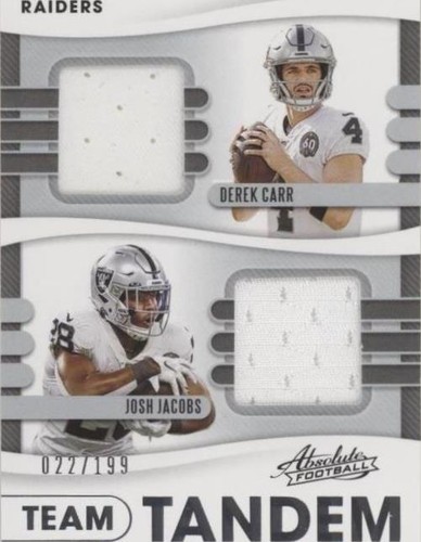 2020 Panini Absolute Derek Carr Josh Jacobs #1