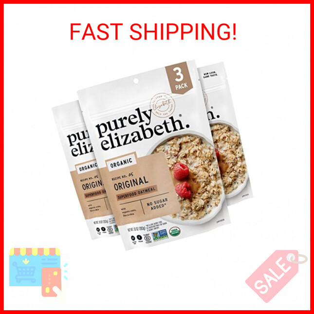 purely elizabeth Superfood Oats, Original, Amaranth, Quinoa Flakes, Flax Seeds,